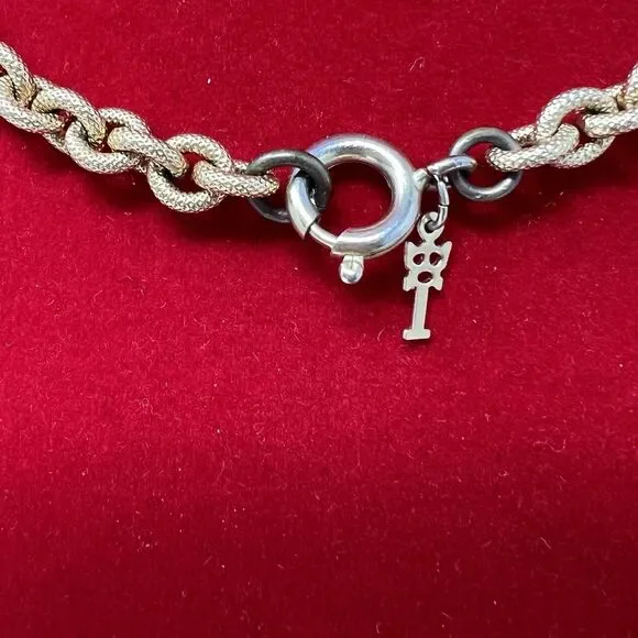 Vintage Crown Trifari Long Gold Tone Chain Necklace 32" Thick Chain Longline - Picture 3 of 9